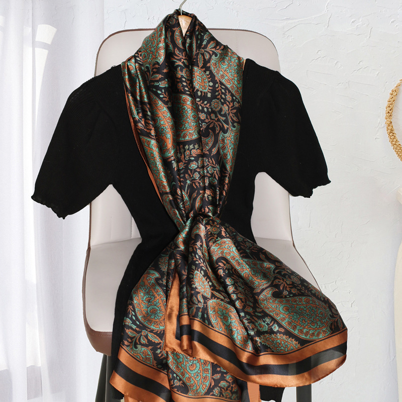 Long Spring and Autumn New Decorative Sun Protection Shawl Neck Printed Scarf Factory