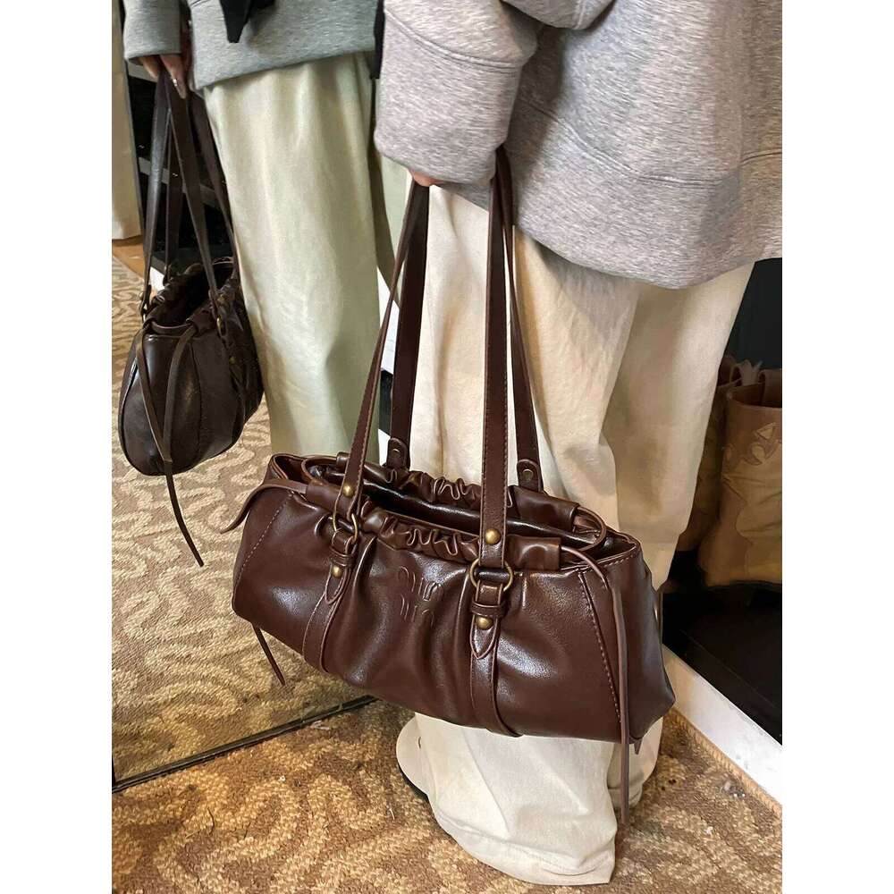 New Wine Red Bag For Women Famous Popular Armpit Shoulder Bag Large Retro Hand-Held Totes Bags Handbags And Purse Ladies