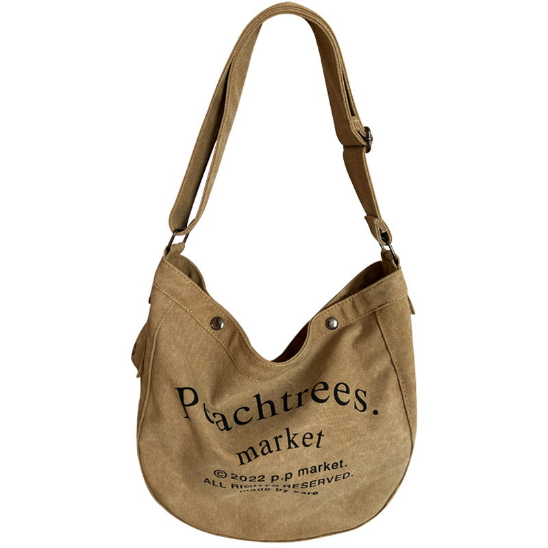 designer Letter Canvas Bag for Women Summer 2025 New Trendy Fashion Tote Bag for Students Large Capacity Crossbody Bag
