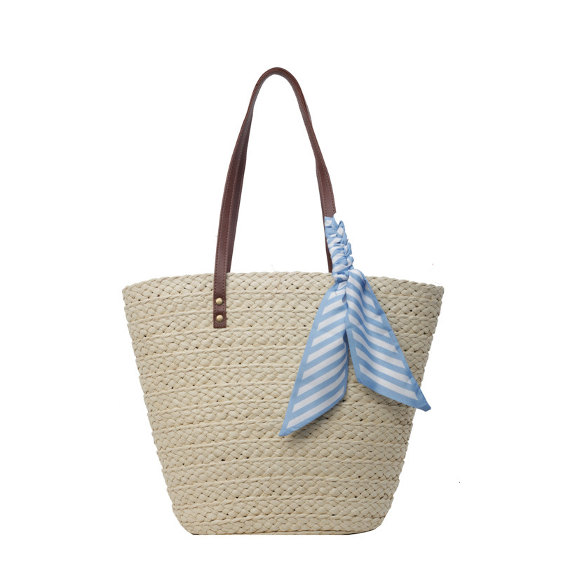 designer Straw Woven Tote Bag for Women Large Capacity 2025 New Vacation Beach Bag Woven Bucket Bag Basket Commuter Bag