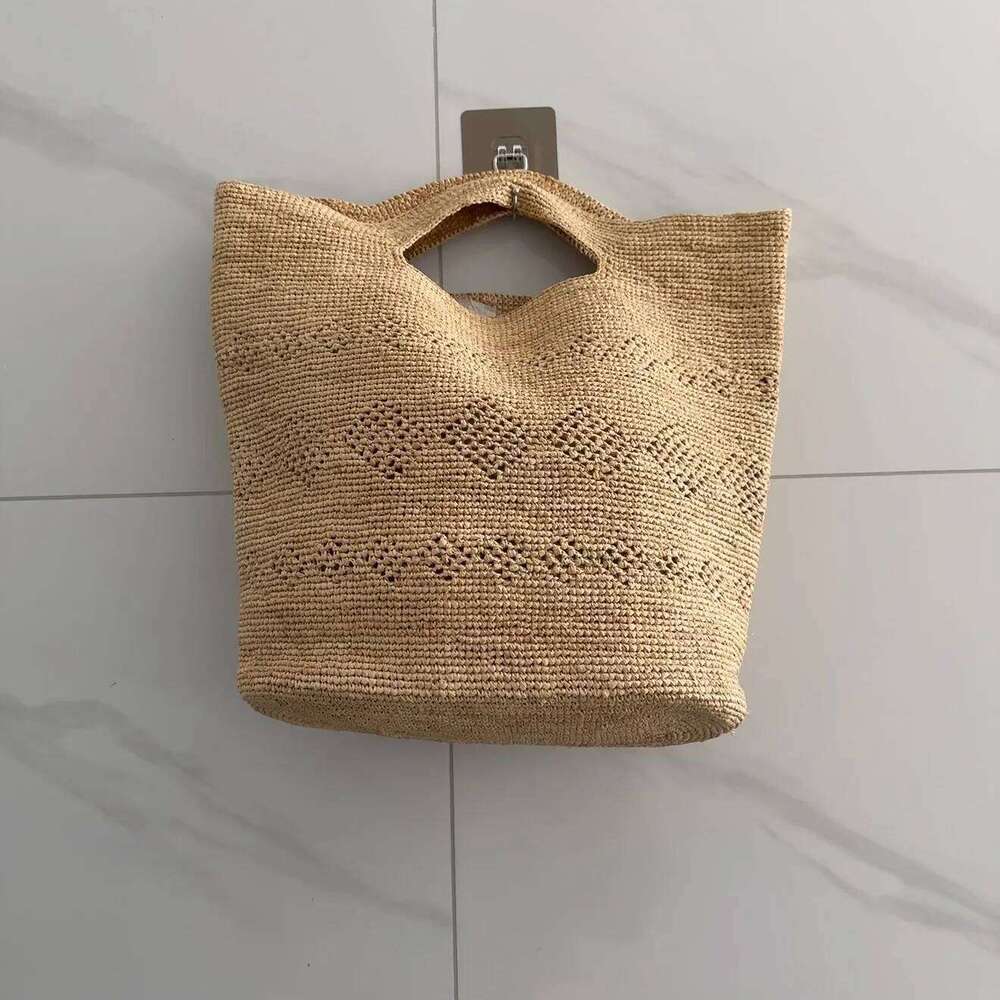 2025 New Summer Fashion Hollow Natural Lafite Grass fashion Women Tote Bag High Quality Designer Style Handbag