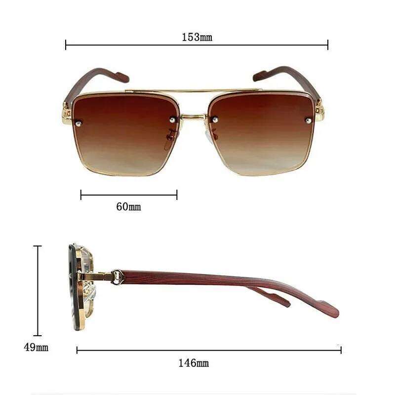 2024 Square For Men New Wooden Vintage Designer Fashion Glasses Sunglasses Women Vacation Gafas De Sol Hombre designer bag