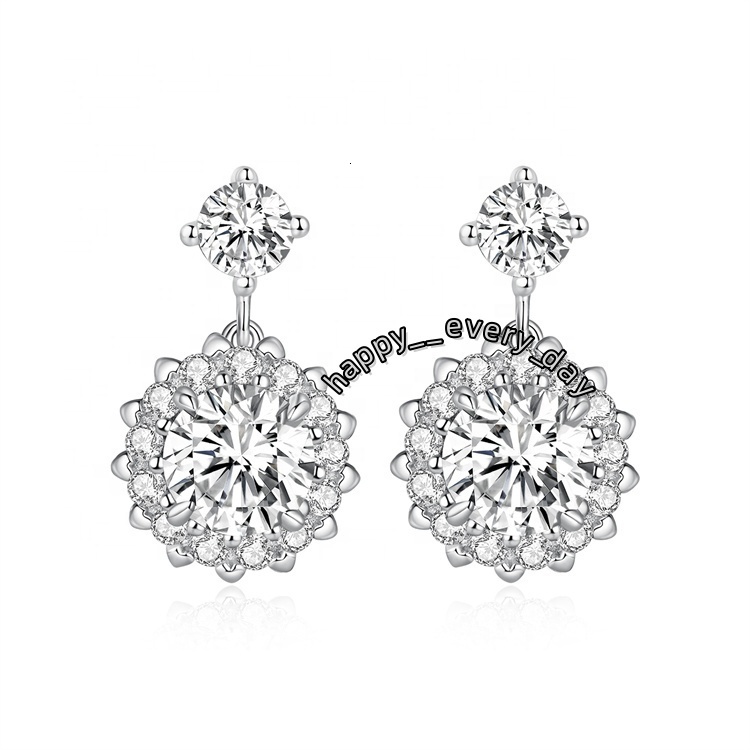 Custom Wholesale Formal Party High End Earring Unique Heavy Moissanite Luxury Jewelry Women Wedding Silver 925 Stud Earrings