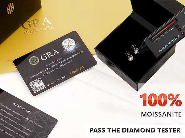 KRKC Wholesale VVS1 0.5ct 0.6ct 0.8ct 1.0ct 925 Sterling Silver Diamond Men Earring Moissanite Wedding Stud Earrings for Bride