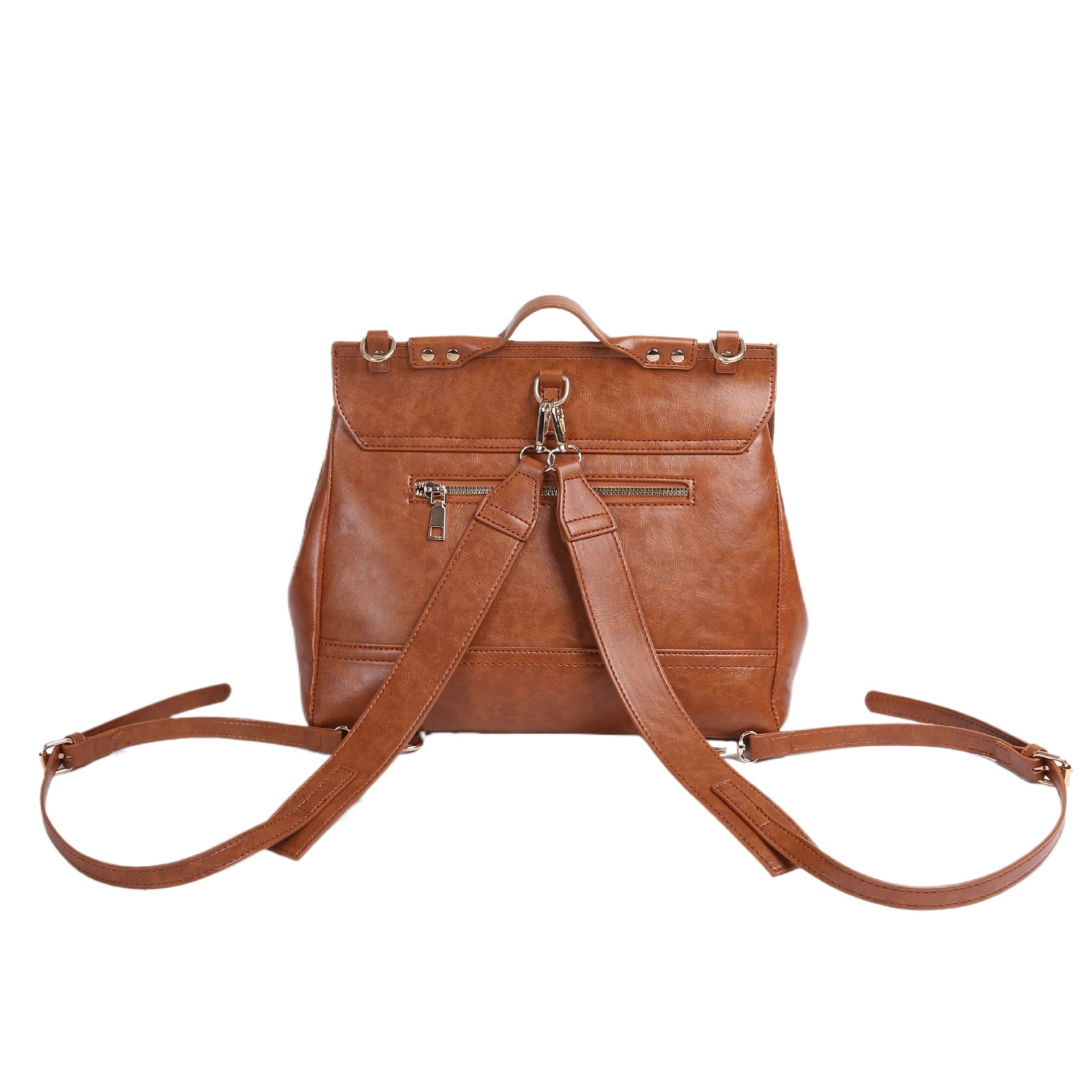 designer Niche Artistic Retro Double Shoulder Crossbody Messenger Bag High-end Oil Wax Leather British College Style Three-in-One Cambridge Backpack