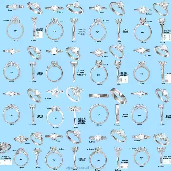 Hot Sale Custom Jewelry Moissanite Diamond Ring 925 Silver Engagement and Wedding Rings for Woman