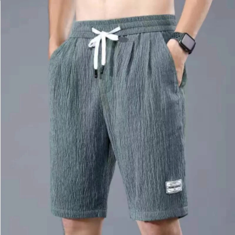 Summer Ice Silk Shorts Mens Thin Sports Casual Loose Fashion Trend Cool Breathable Straight Leg Pants 250530