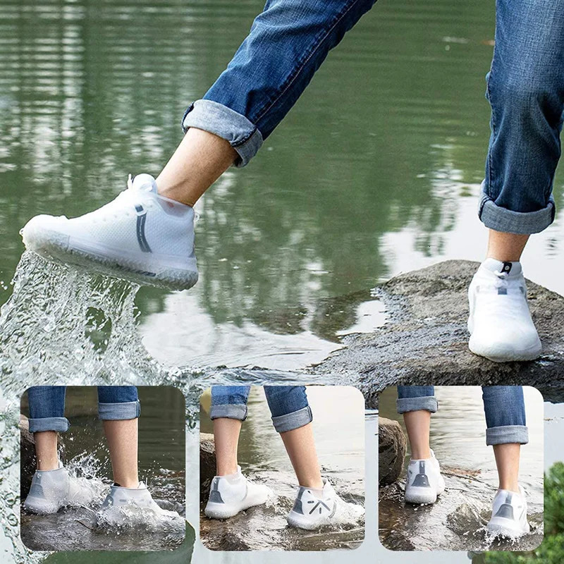 1 Pair Waterproof Nonslip Silicone Shoe High Elastic Wearresistant Unisex Rain Boots for Outdoor Rainy Day Reusable Cover 250528