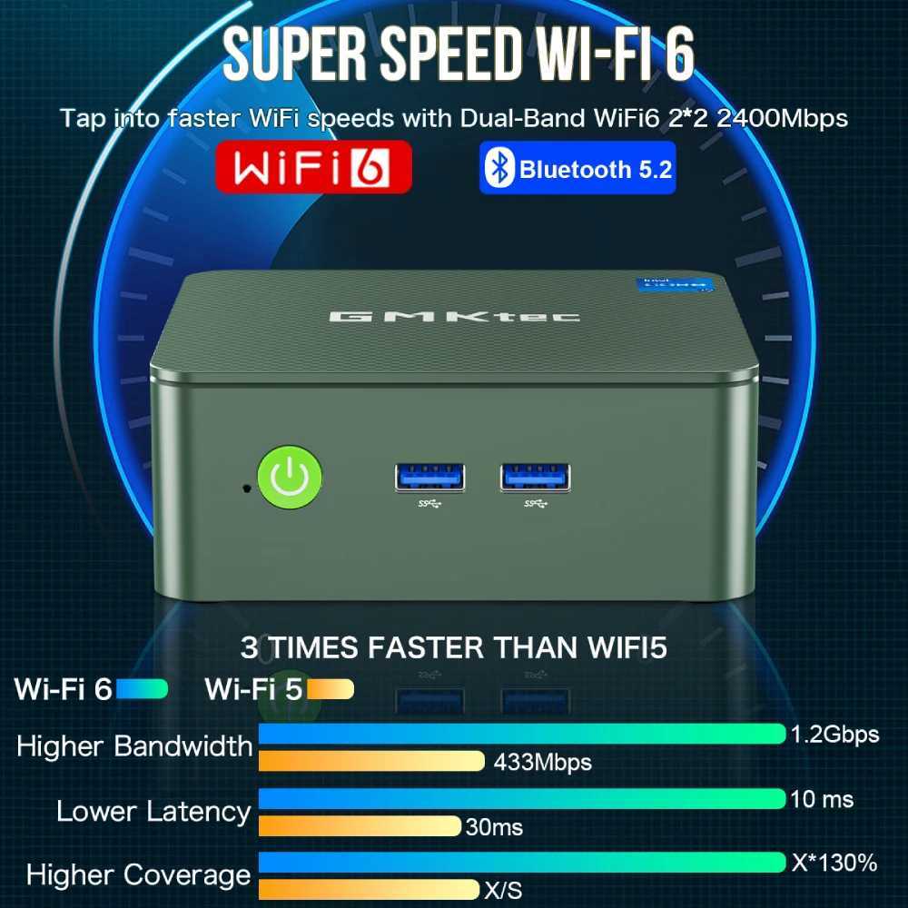 GMKtec G3 Mini PC Intel Alder Lake N100 Windows 11 Pro Mini PC 8/16GB DDR4 256/512GB PCIe M.2 SSD WiFi 6 BT5.2 Desktop Computer X250602