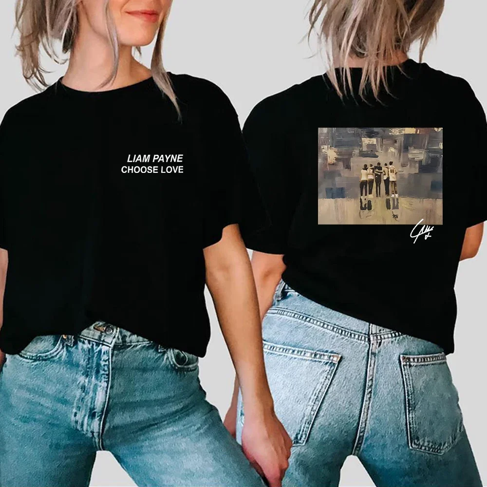 Liam Payne Choose Love 2 Side Printed Designer T-Shirts Vintage Liam Payne Tribute Shirt Aesthetic Clothes Unisex Short Sleeves Tops 2025 New