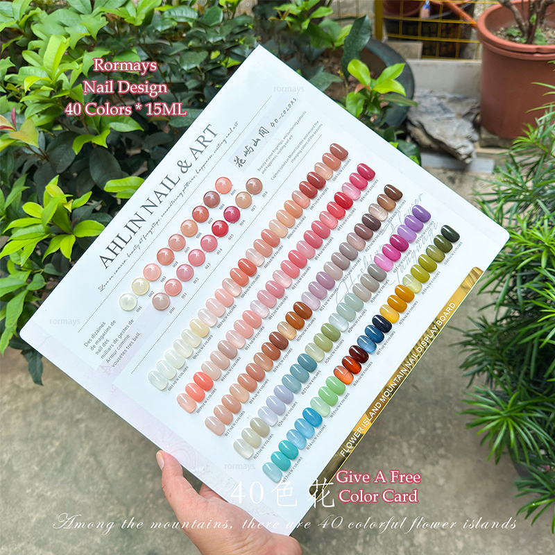 Rormays Ice Permeation Color gel Polishing 40PCS Mixed Varnish Semi permanent UV Jelly Spring Summer Macaron Salon Skin Nude Wholesale Factory