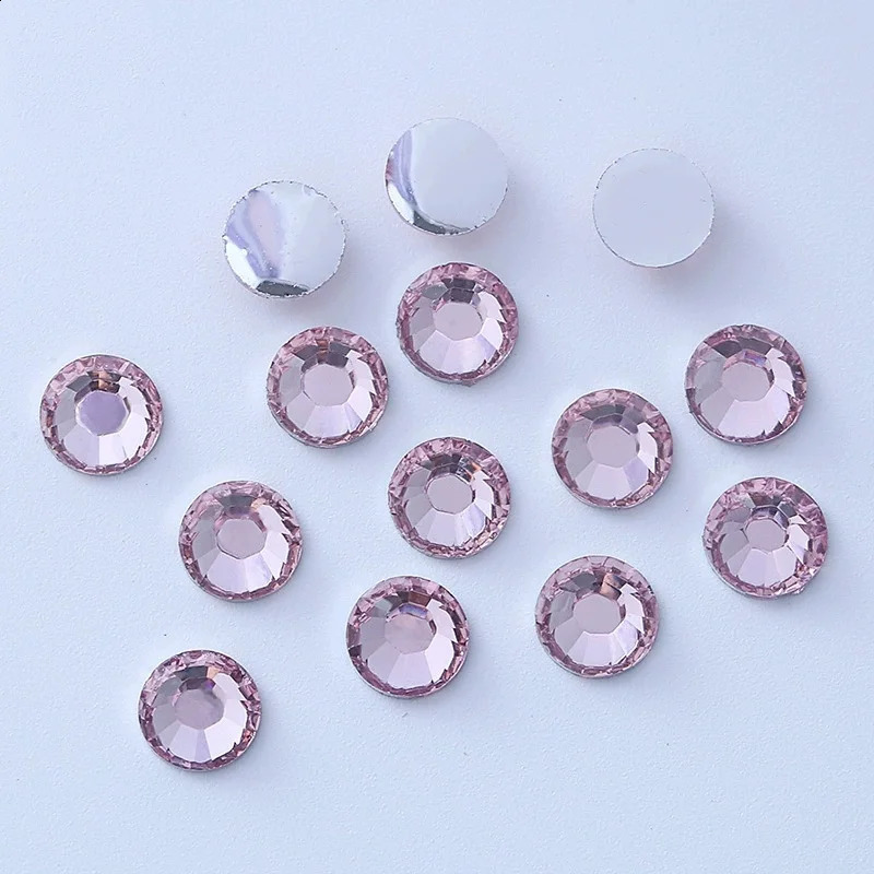 3/4/5/6MM A03 Pink Resin Foiled Transparent Rhinestones Flat Back Non Fix DIY Glitters Accessories For Phone Case Nails 500g 250528