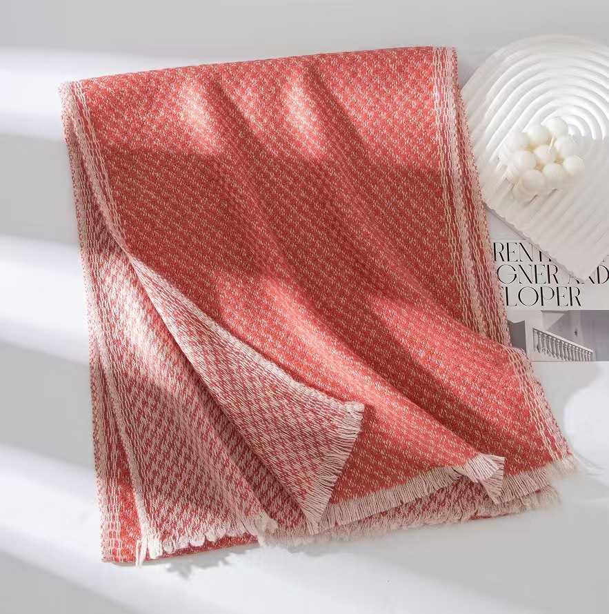 T862 autumn and winter new wool scarf houndstooth women's high-end neck scarf versatile thick warm shawl