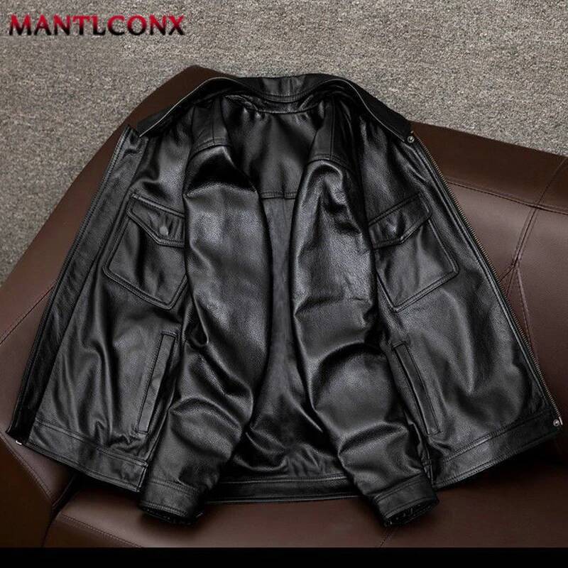 Vintage Motorcycle Men's Casual Windbreaker Pu Leather Coat Male Fishing Camping Outdoor Jacket Plus Size Xl-3Xl