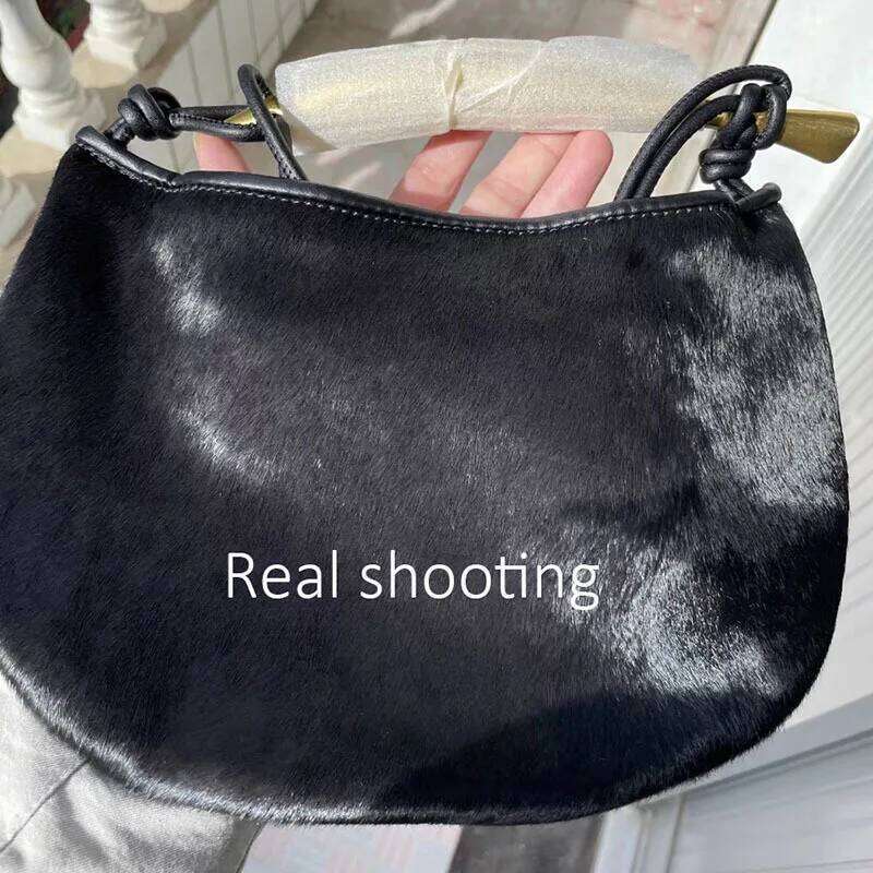 VM FASHION KISS 2025 New Women's Bags Genuine Horsehide Shoulder Cows Pattern Detachable Strap Messenger Bag Designer