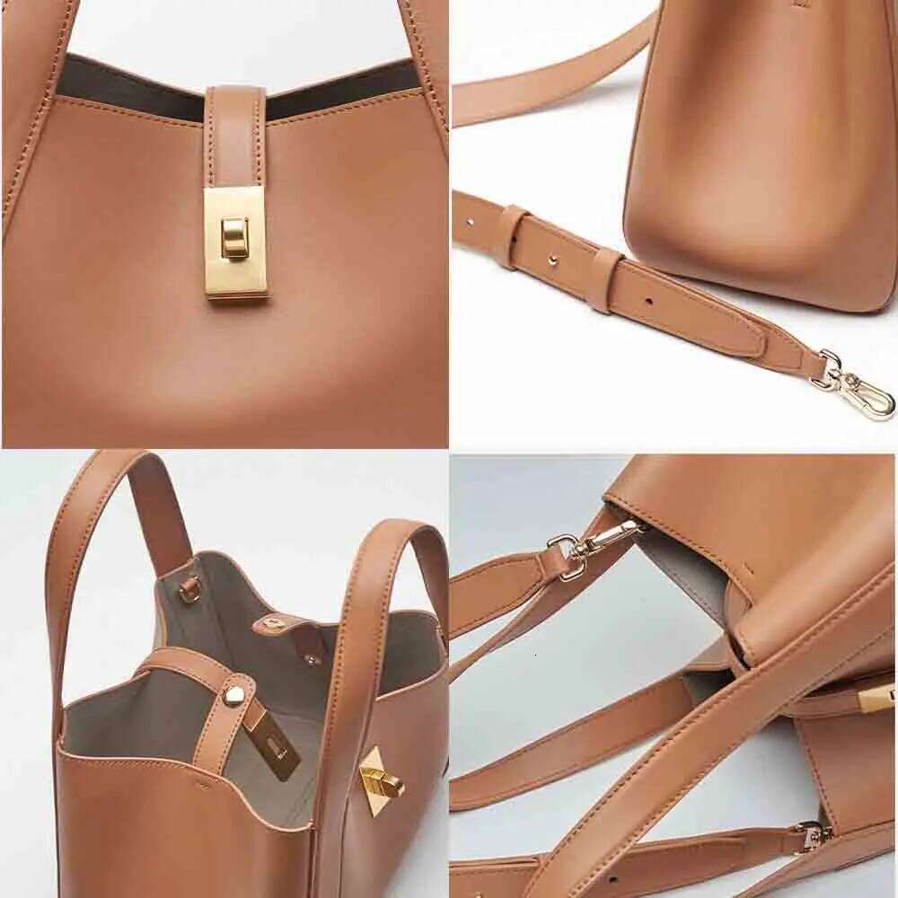 Fashionable Soft Genuine Leather Women Designer Bags Chic Shoulder Basket Bag Party Female Mini Tote Purses Black 2022