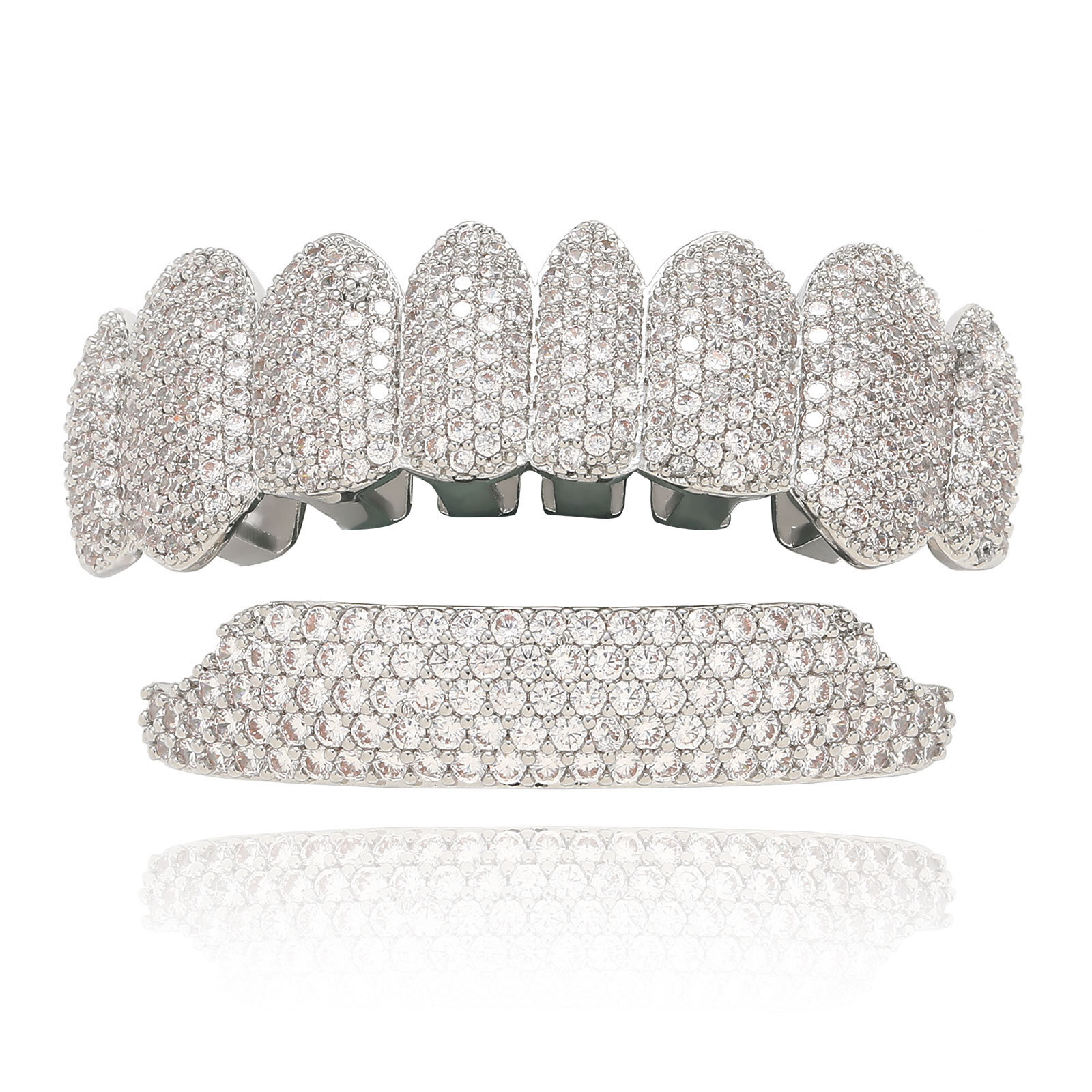 New Hip-Hop Eight-Tooth Micro-Paved Moissanite Halloween Costume Hip-Hop Braces moissanite