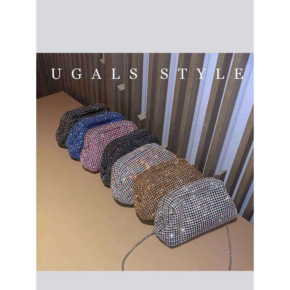 Women Cloud Dia Purses Handbags Designer Bucket Clutch Purse Evening Banquet Crystal Rhinestone Shoulder Bag