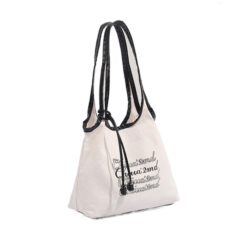 designer Hot Selling Chio2nd Handwritten Memory Tote Bag for Women Summer Large Capacity Casual Lazy Style Single Shoulder Canvas Bag