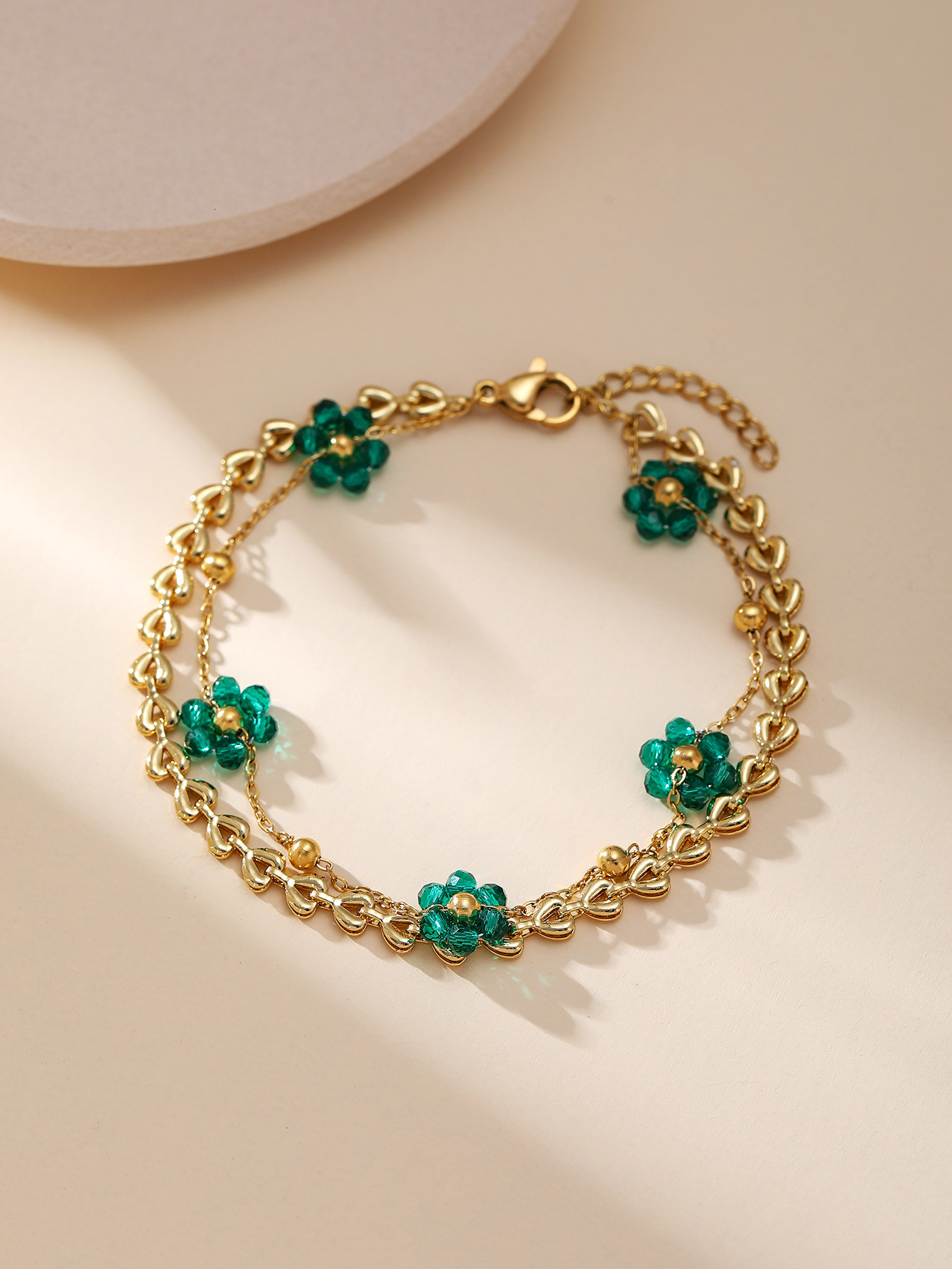 Fashionable Design Korean Jewelry Bell Rhinestone Star Jade Anklet Fashion Gold-Plated Bracelet Mixed Batch