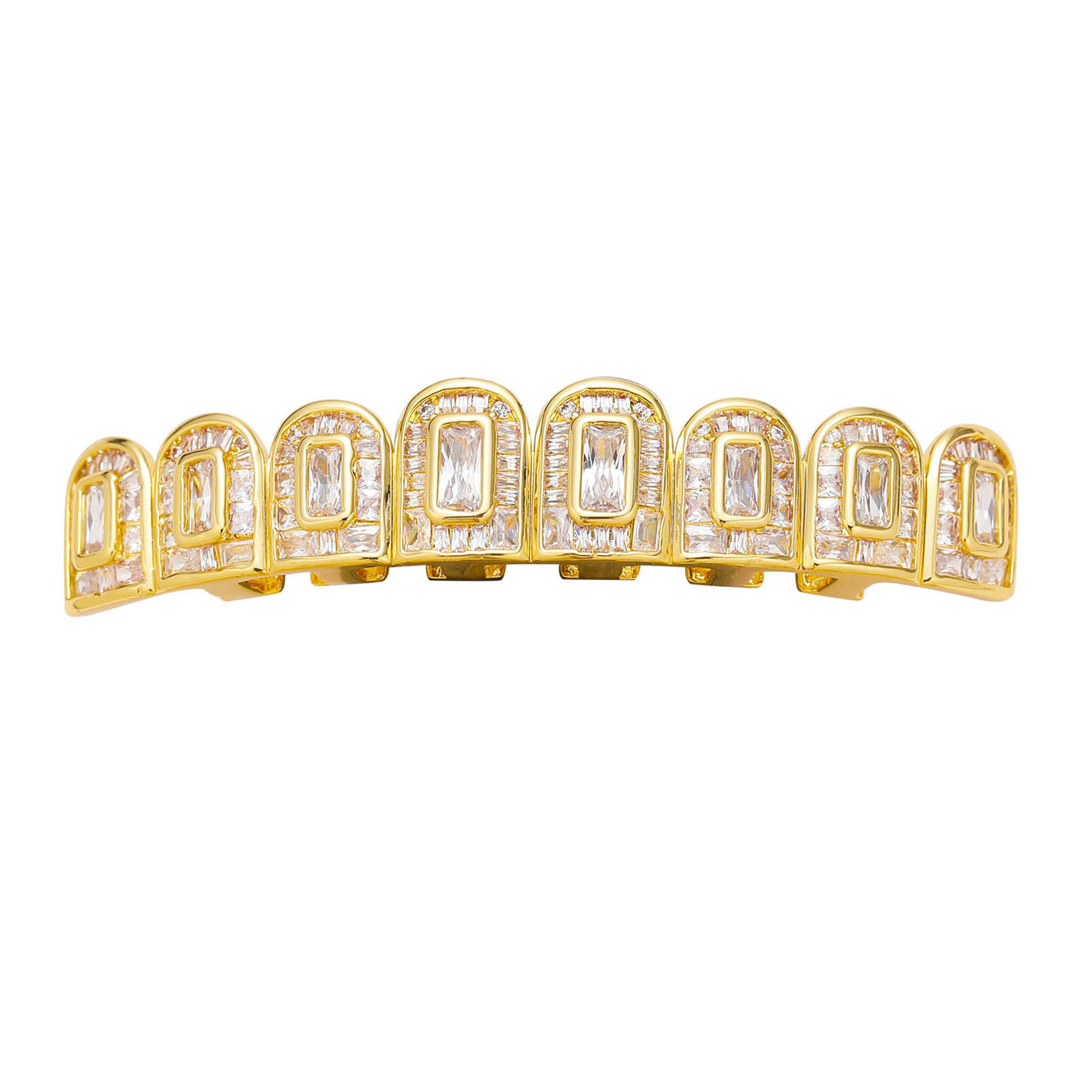 Hip Hop Braces Eight Teeth T Square Moissaniteia Decorative Braces Personality Funny Unisex Braces Accessories moissanite