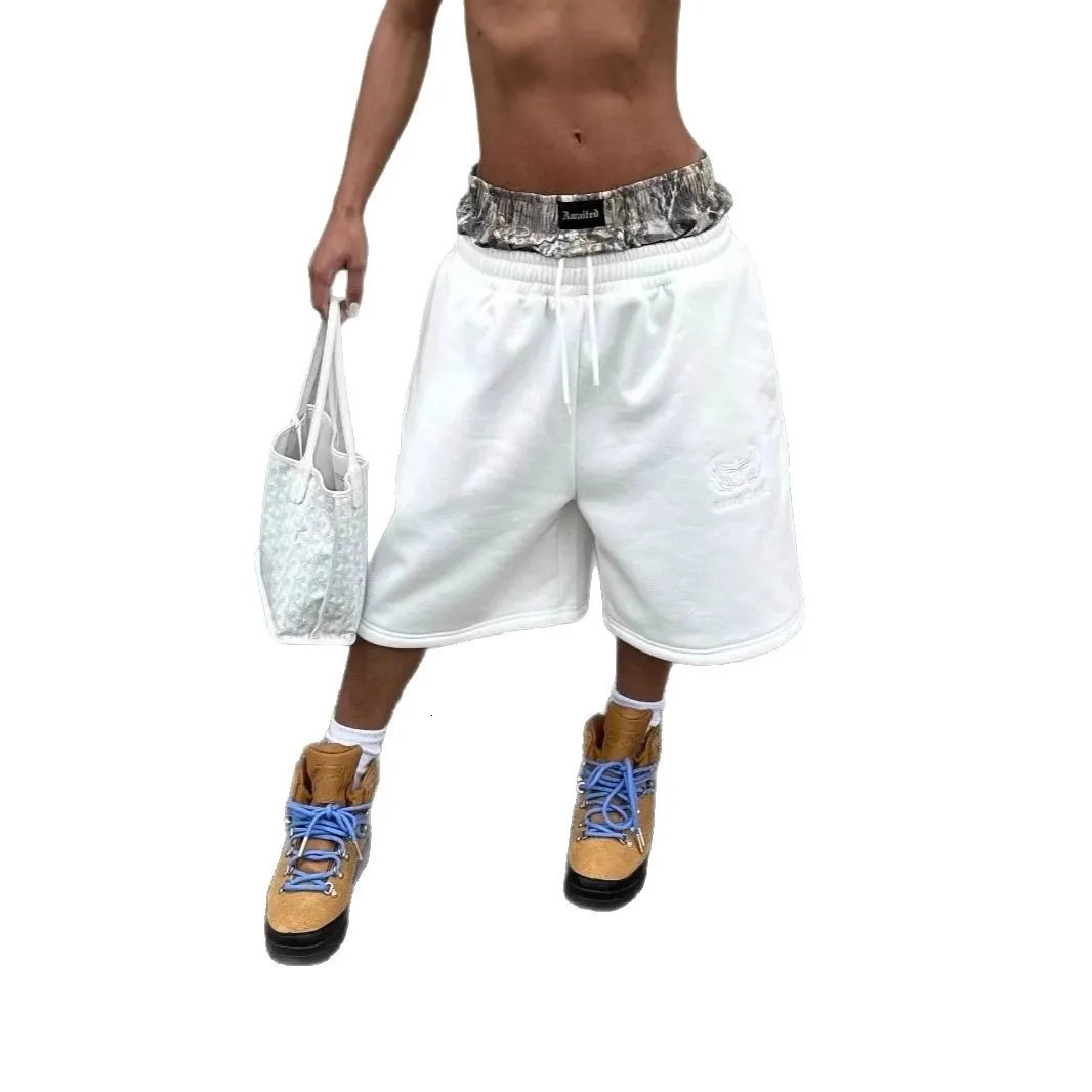 Spring Retro Double Waist Head Shorts Men Loose Fashion High Street Fashion Leisure Short High-quality Sweatpants 250529