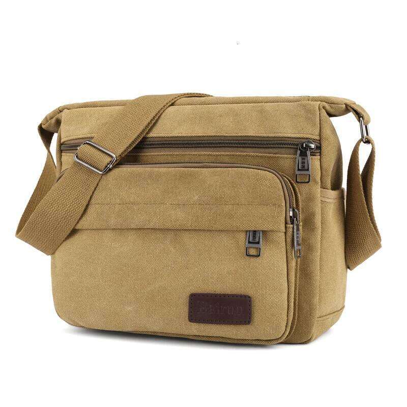 1 men's retro canvas crossbody casual travel bag, outdoor sports bag with adjustable shoulder strap