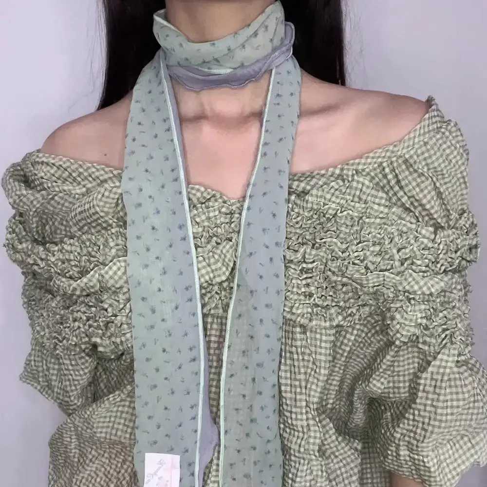 2025 Summer Chiffon Long Silk Scarf Polka Dot Neckerchief Multifunctional Neck Scarves Womens Headband Tie Hair Towel W250602