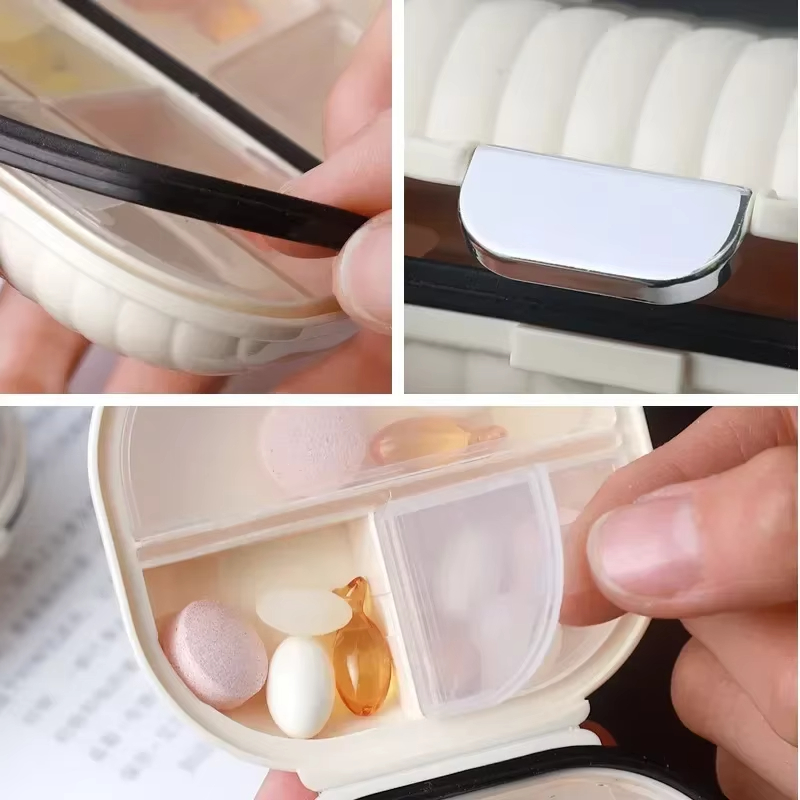 Medication Portable Travel For Seven Days Multiple Storage Box Pill Box Mini Pill Organizer Travel Essentials 7 Compartment Medicine Pill Case Medicin