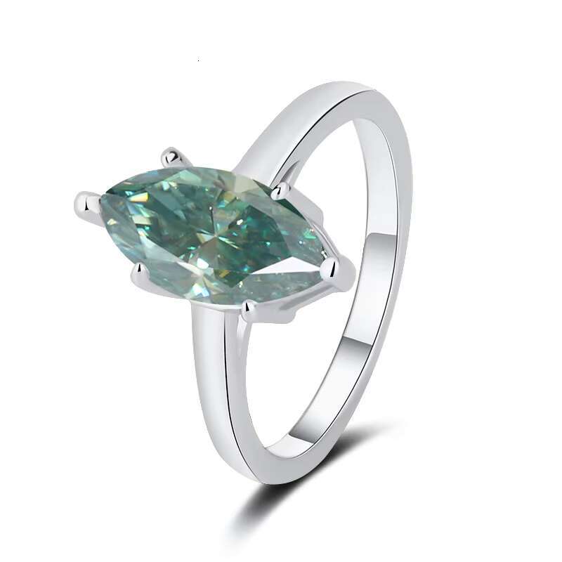 Wholesale S925 Sterling Silver Moissanite Ring for Women Horse Eye Design Cross-Border