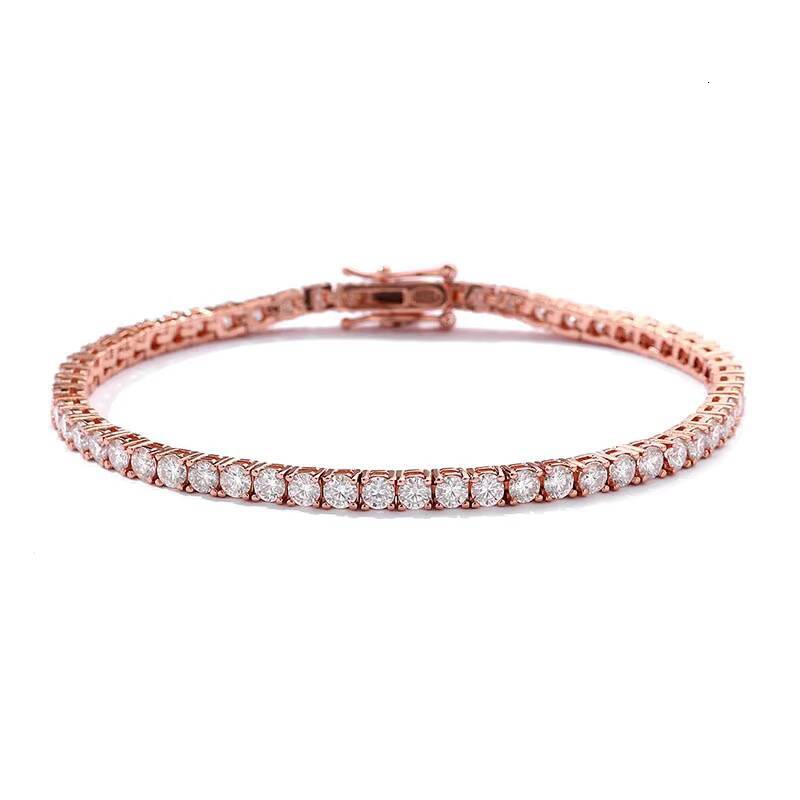 Minimalist Elegant Ins Style 10k Moissanite Tennis Luxurious S Sterling Sier Jewelry Bracelet & Bangle