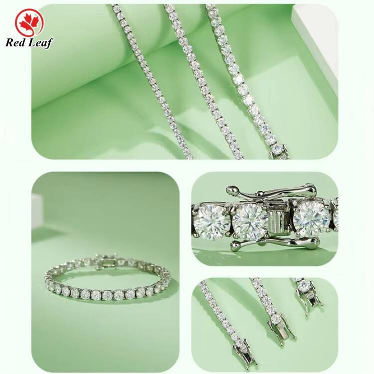 Red Leaf Pure Sier Fashion Premium Jewelry VVS1 Silicon Men and Women Tennis Bracelet