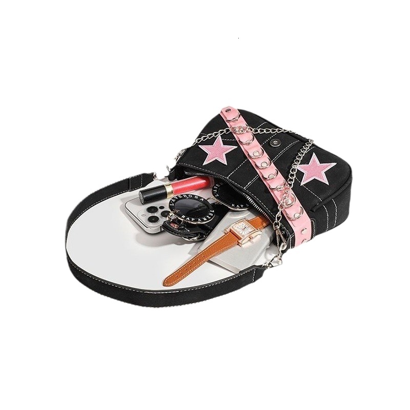 designer 2025 New Y2K Sweet Cool Girl High-End Underarm Bag Internet Celebrity Original Niche Design Single Shoulder Baguette Bag for Women