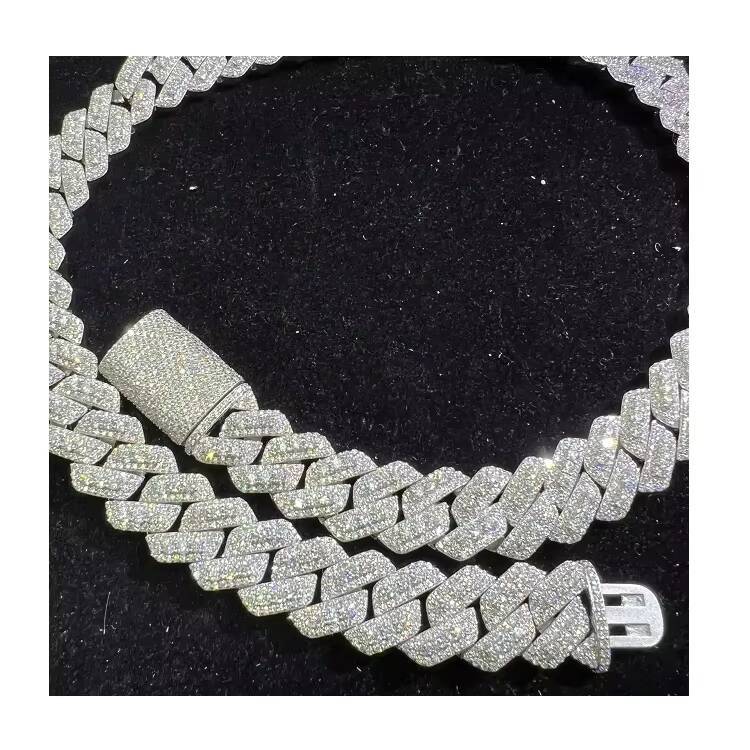 Manufacturer's high-quality 18mm Cuban necklace women's moissanite jewelry