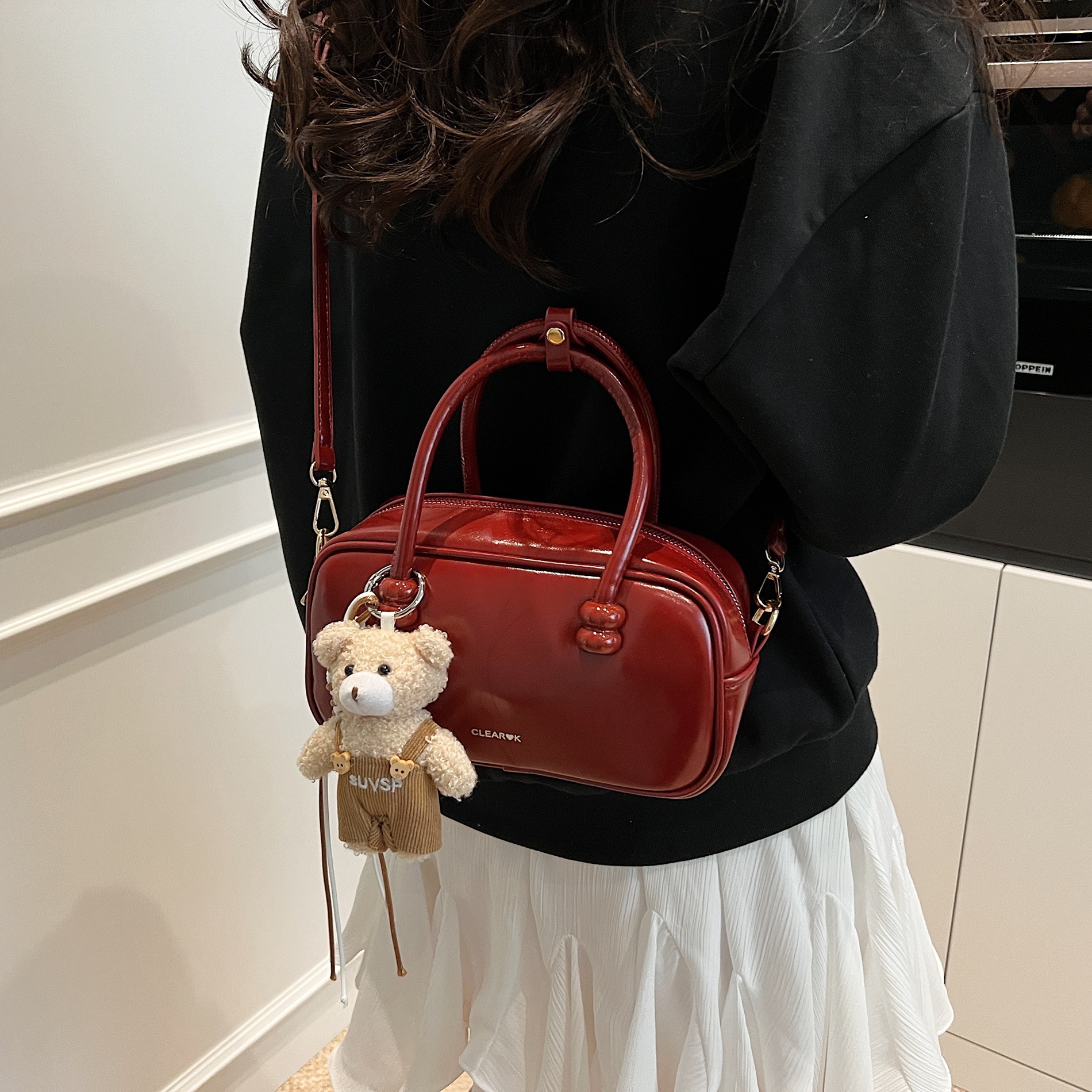 designer High-End Bowling Bag 2025 New Simple Boston Handbag Versatile Shoulder Crossbody Small Square Bag for Women