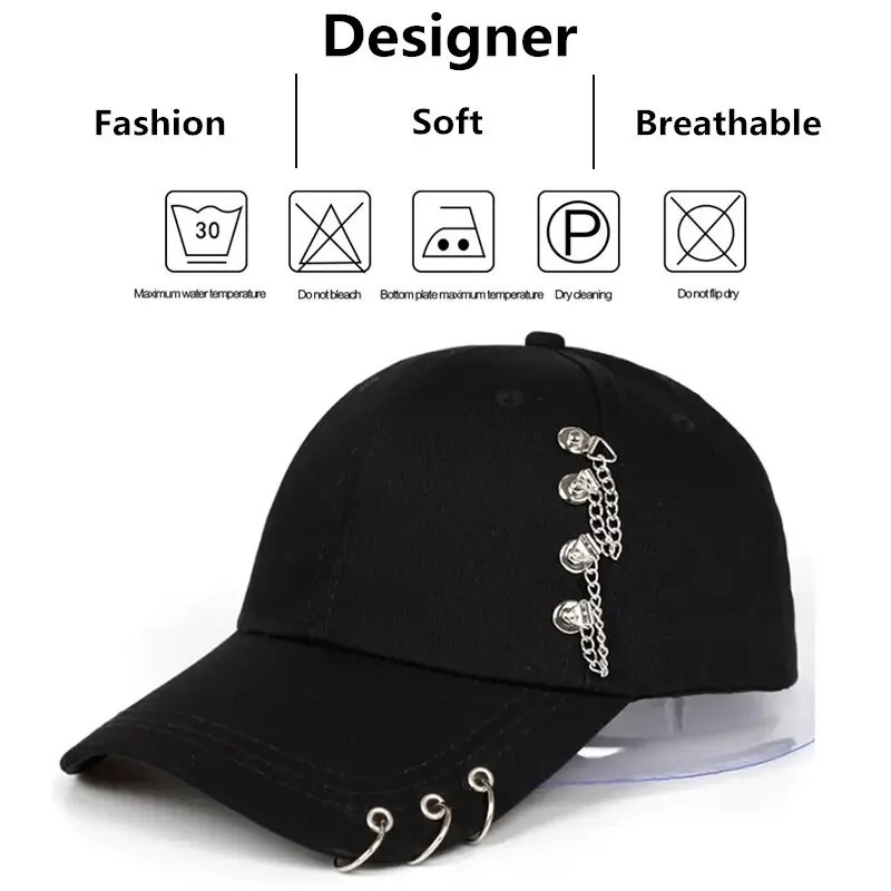 Unisex Side Iron Ring Baseball Caps Spring and Autumn Outdoor Adjustable Casual Hat Sunscreen Hat 250530