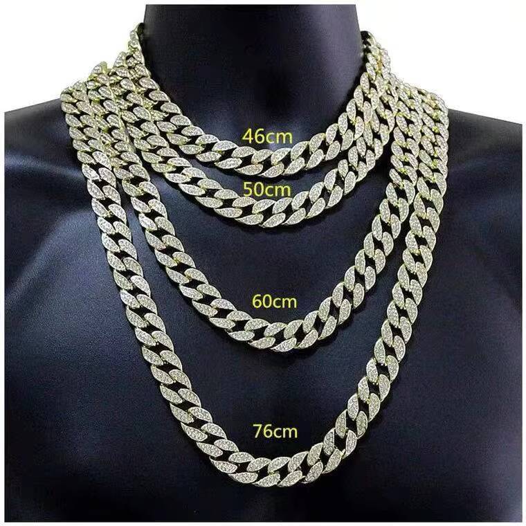 Popular men's 15mm hip-hop Cuban necklace with real gold plating