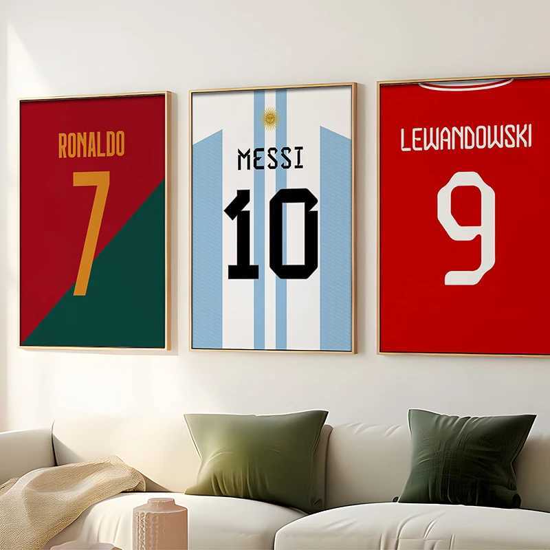 Famous Football Legend Jersey Canvas Posters Football Athletic Player Sports Star Wall Art Pictures Home Bar Room Decoration Y250602