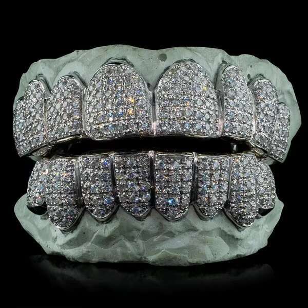 Hip-hop braces Fine Jewelry Hip Hop Moissanite Grills Custom 14k 18k Solid Gold Iced Out D VVS Moissanite Diamond Teeth Grillz for Teeth Single