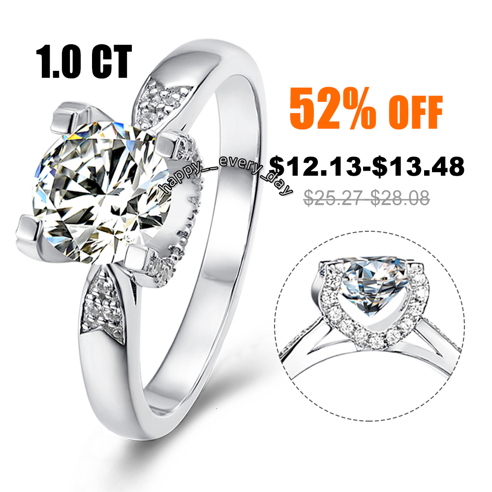 Abiding Jewelry Wholesale 2022 Fashion Style Customized Jewellery Pink Blue Green Black Grey 1CT Moissanite Sterling Silver Ring