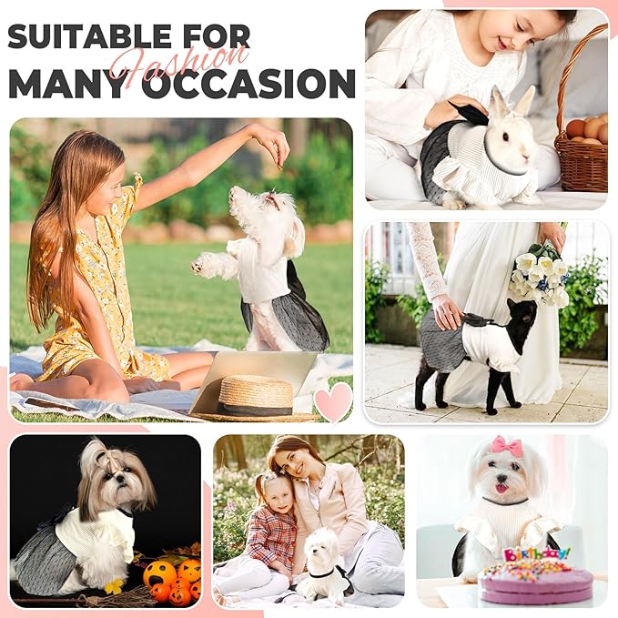 Dog Dress, Pet Dog Princess Bowknot Dress, Luxury Lace Dogs Dresses for Small Cats Girl Spring Summer Puppy Clothes, Small Medium Dog Party, Birthday 