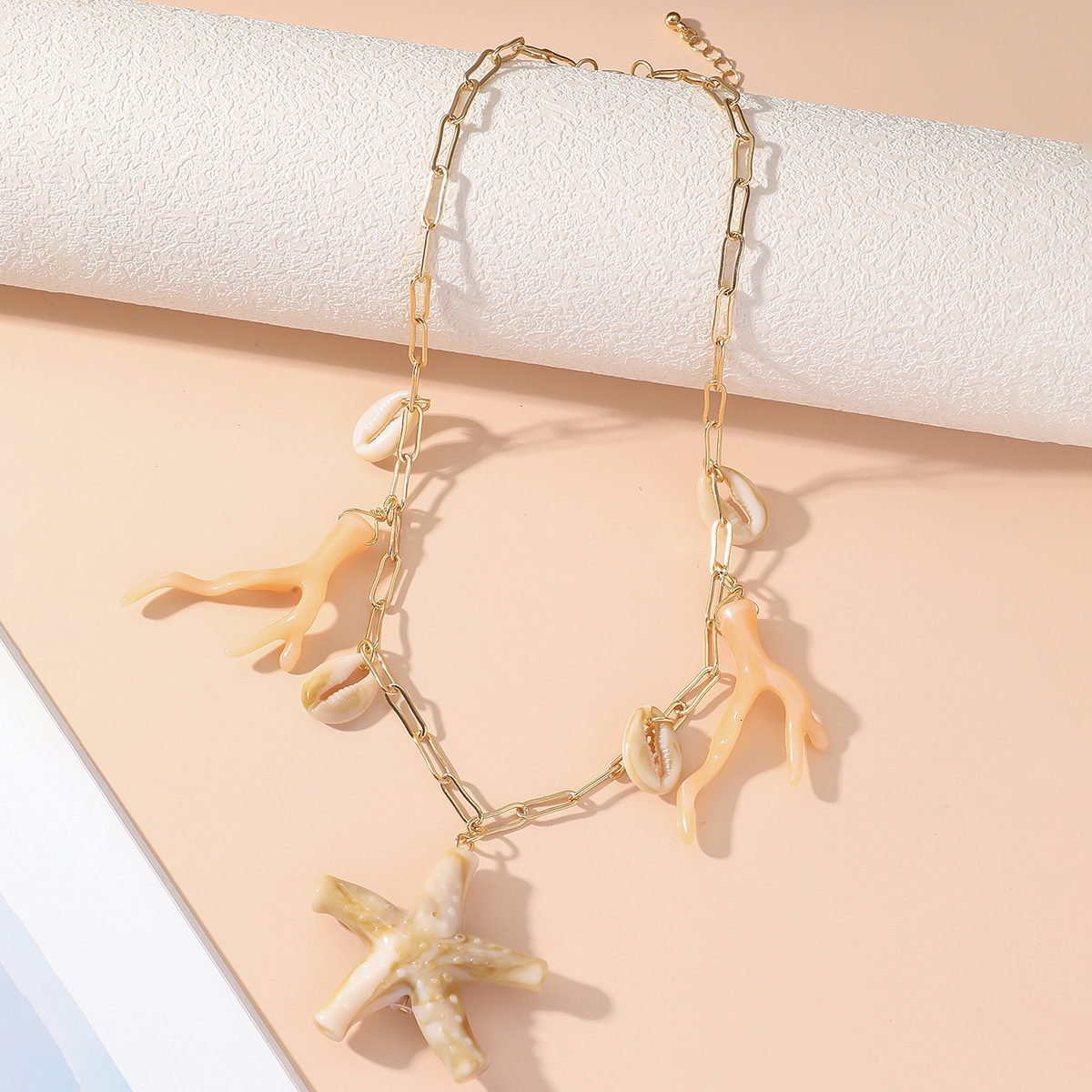 Ladies' starfish shell beach personalized simple pendant necklace, internet famous collarbone chain