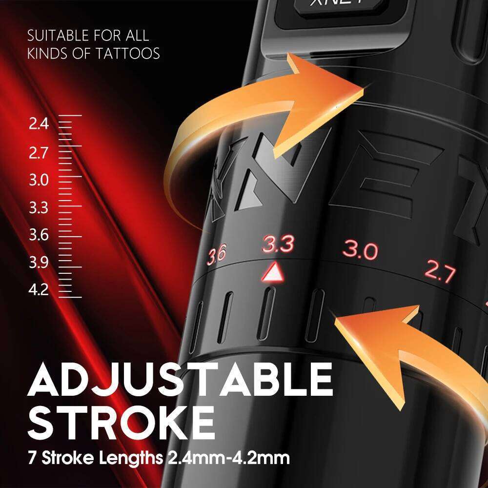 XNET Vipera Wireless Hine Kit Adjustable Stroke 2.4-4.2Mm OLED Display 60Pcs Mixed Cartridge For Tattoo Artists