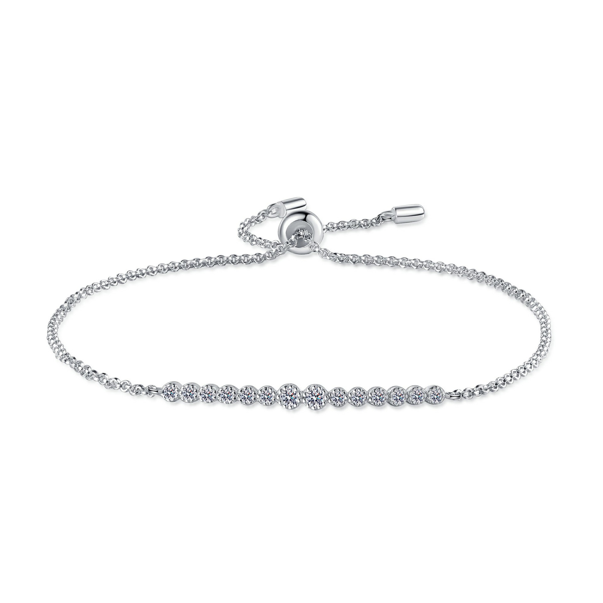 Champagne Toned 925 Sterling Silver Jewellery Piece: A Versatile Moissanite Bangle Ideal for Everyday Wear