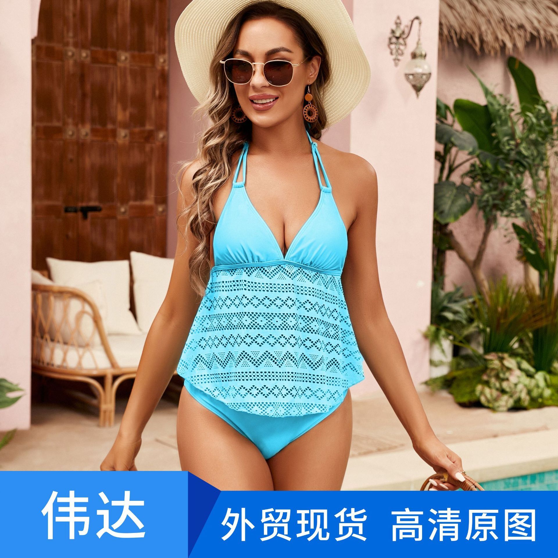 Outdoor Summer Beach Sexy Womenfree Shipping 2025 New Designer Shoes 2025 New Sexy Backless Solid Color Bikini With Belly Covering Straps Tankini Swim