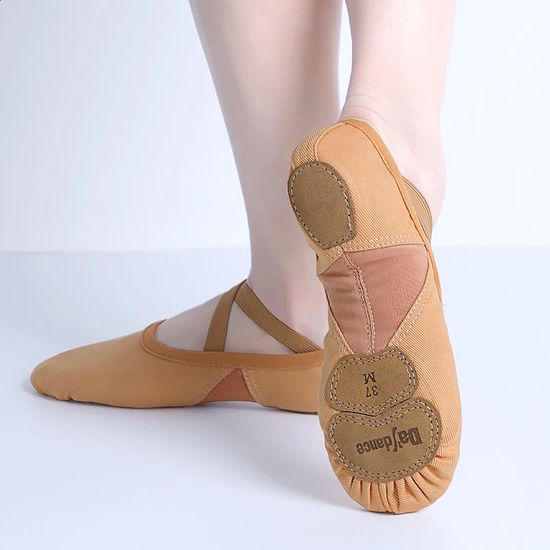 Professional Ballet Shoes Soft Three Split Sole Women Girls Ballerina Dance Shoes Stretch Fabric Mesh Splice Ballet Slippers 250528