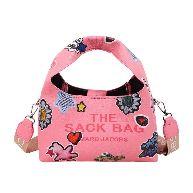 2025 New Large Capacity Bucket & Basket Bag - Portable, Shoulder/Crossbody/Handheld, Simple Letter Print, Retro Style