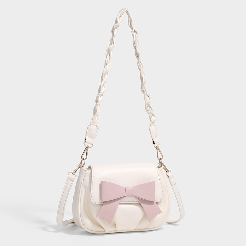 designer 2025 Summer Niche Bowknot Bag for Female Students Versatile Shoulder Crossbody Bag Small Bag Summer Small Square Bag Underarm Bag