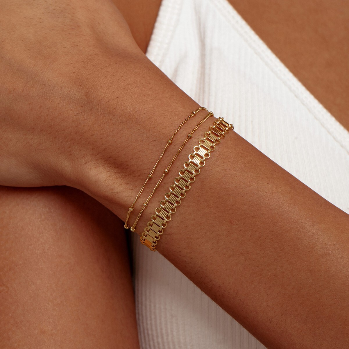 Gold Plated Women's Flower Pattern Thick Cuban Chain Bracelet Gift Jewelry Accessories