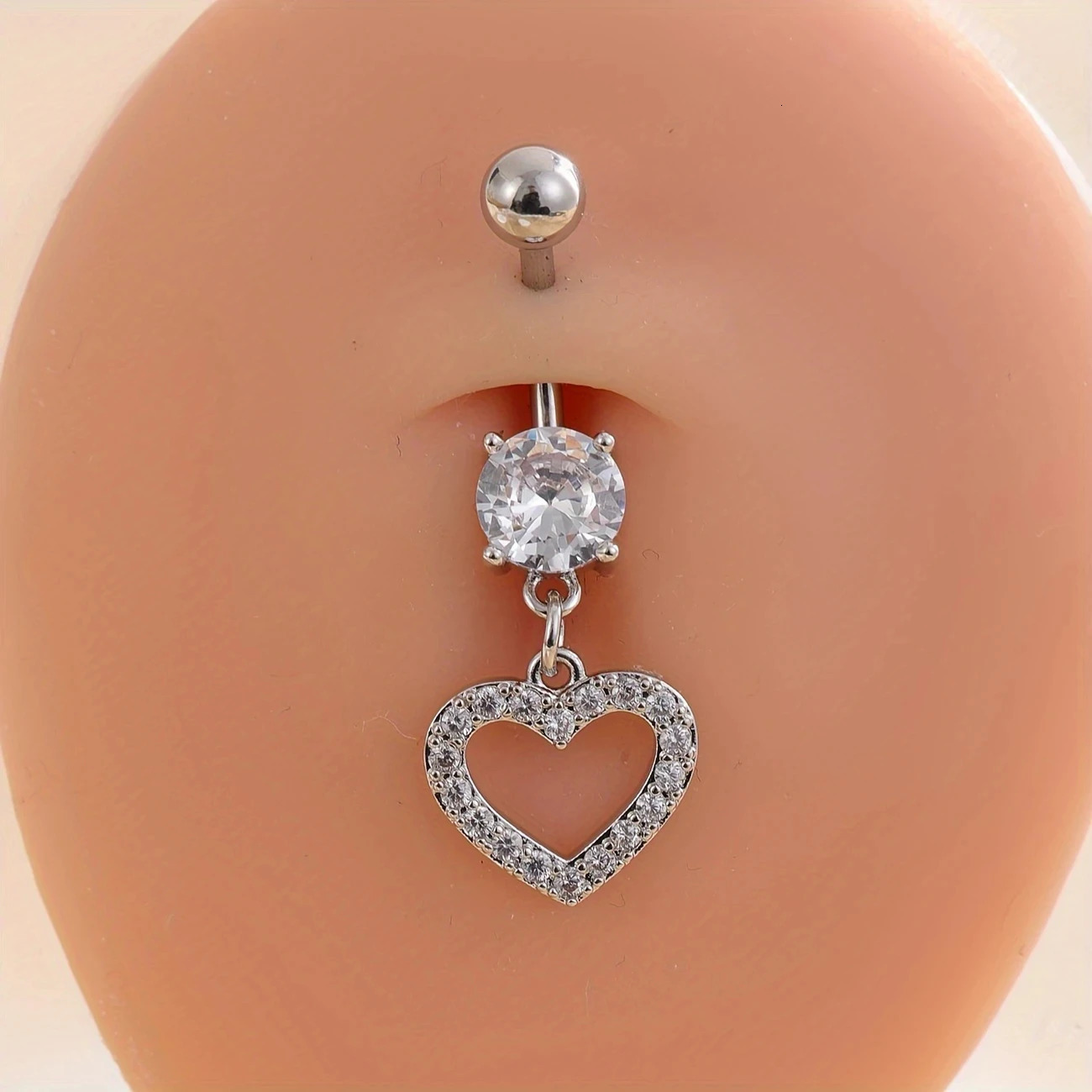 Set of 5pcs Stainless Steel Zirconia Inlaid Belly Button Rings With Butterfly/Heart/Flower s Boho Navel Piercing Jewelry 250530